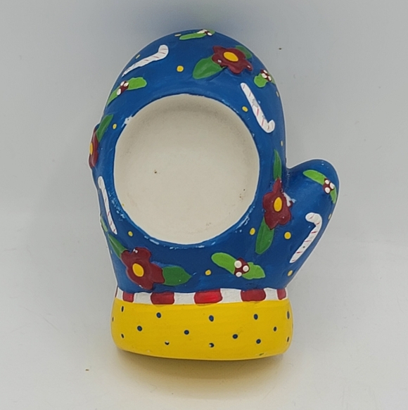 Mary Engelbreit Christmas Mitten Votive Candle Holders Set of 3 Hand Painted - Picture 2 of 16